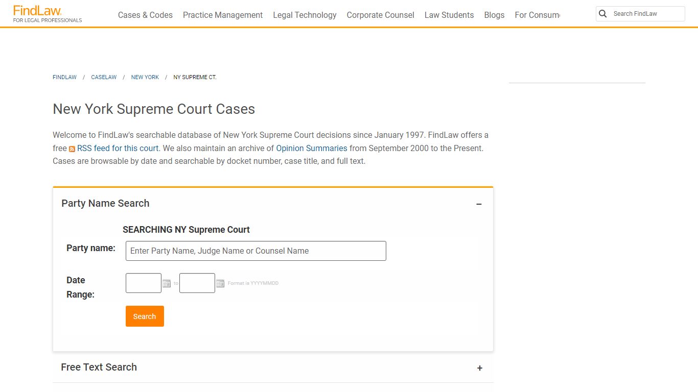 NY Supreme Court Opinions and Cases | FindLaw
